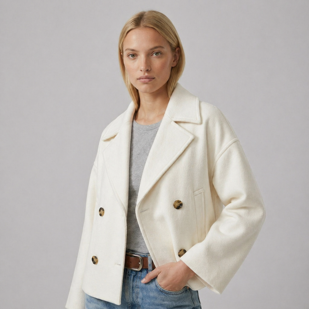 Women’s Tailored Cropped Blazer Wide Lapel Style