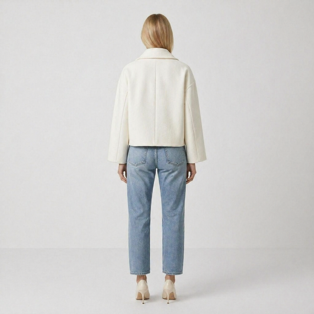 Women’s Tailored Cropped Blazer Wide Lapel Style