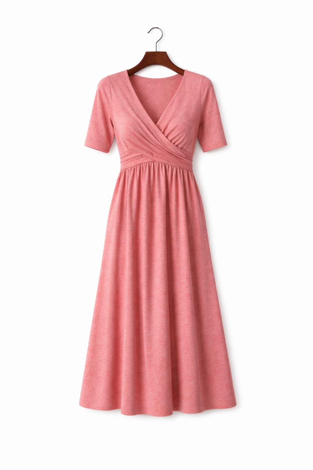 Women’s Comfortable Wrap Midi Dress Casual Office Wear