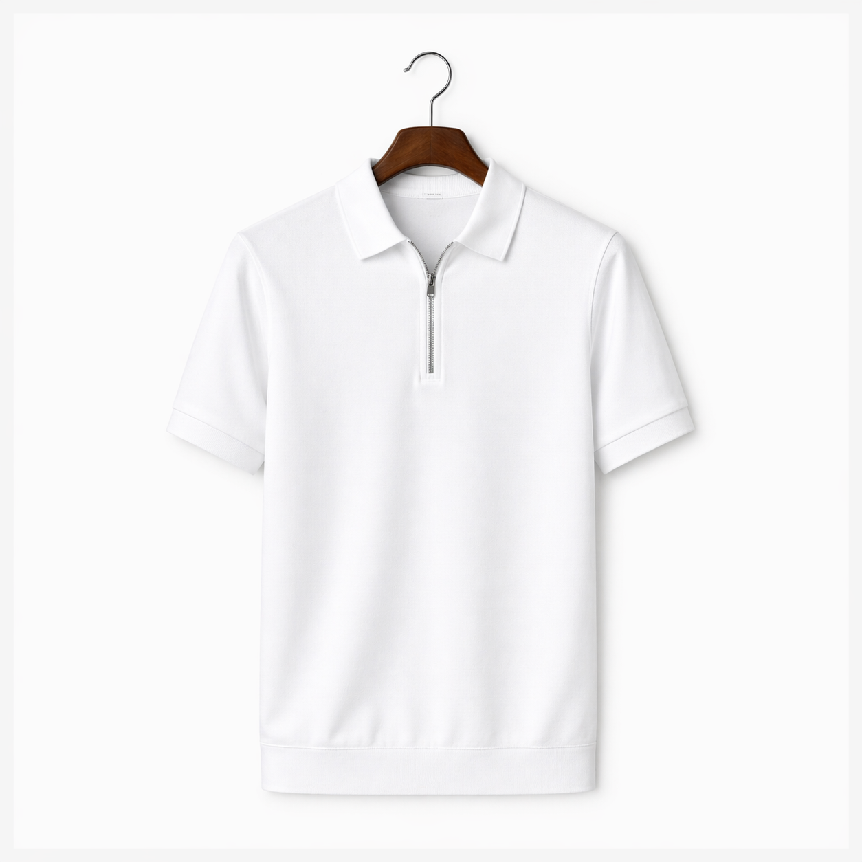 Men’s Slim Fit Zipper Polo Shirt for Casual or Active Wear