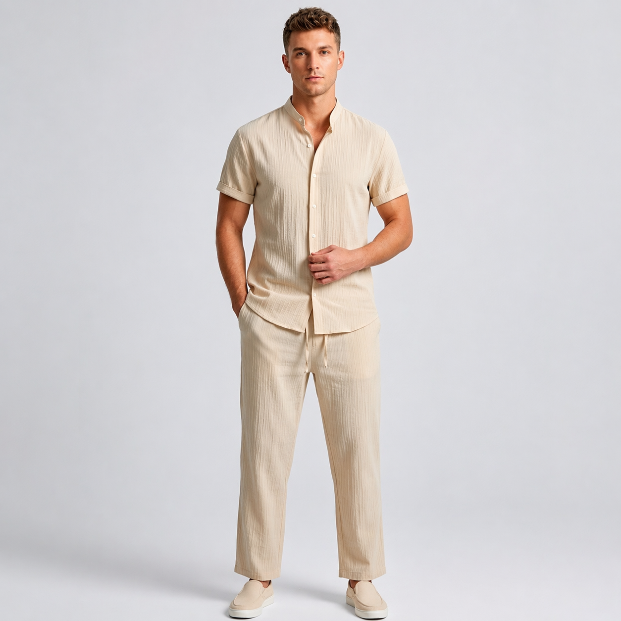 Men’s Lightweight Linen Set Comfortable Summer Daily Wear