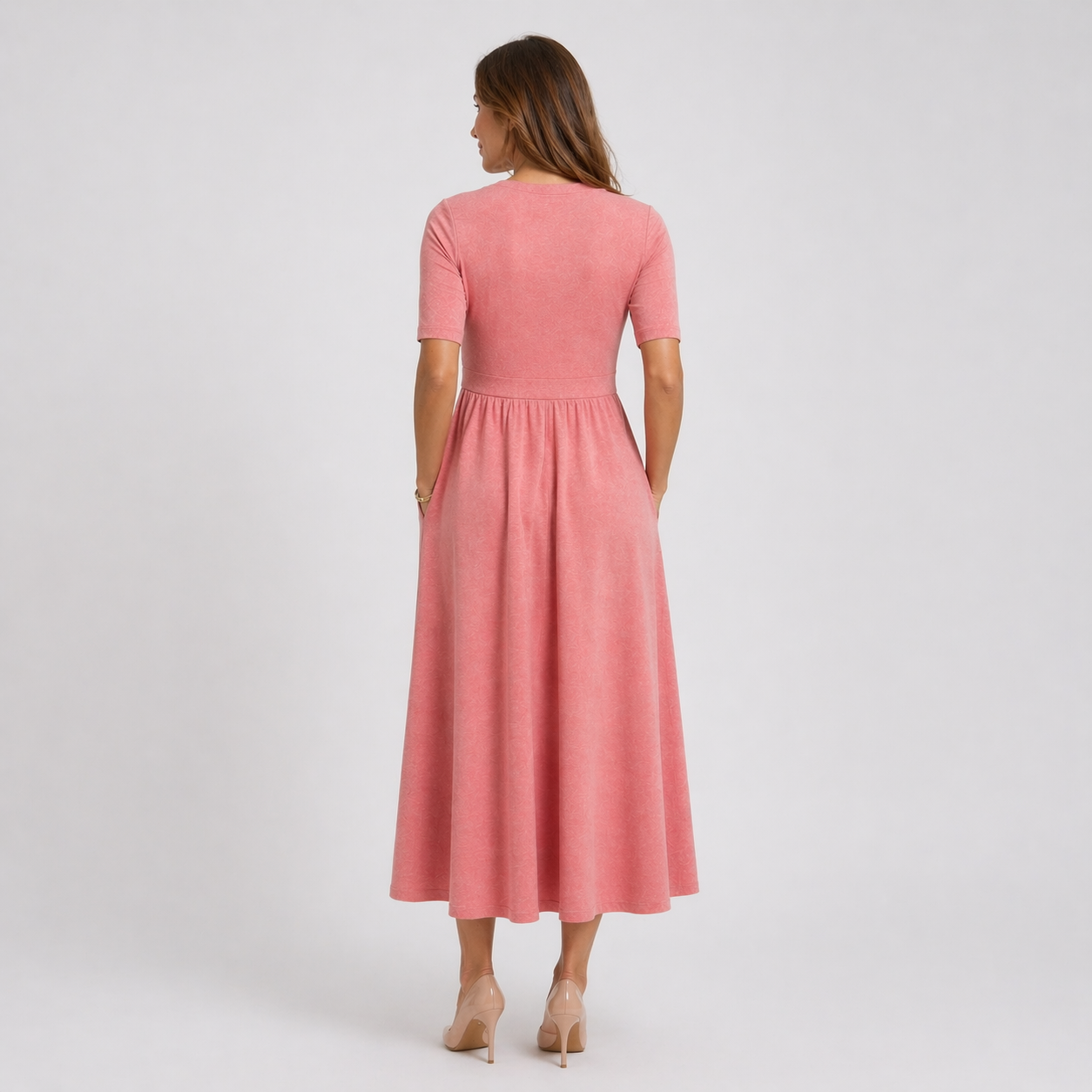 Women’s Comfortable Wrap Midi Dress Casual Office Wear