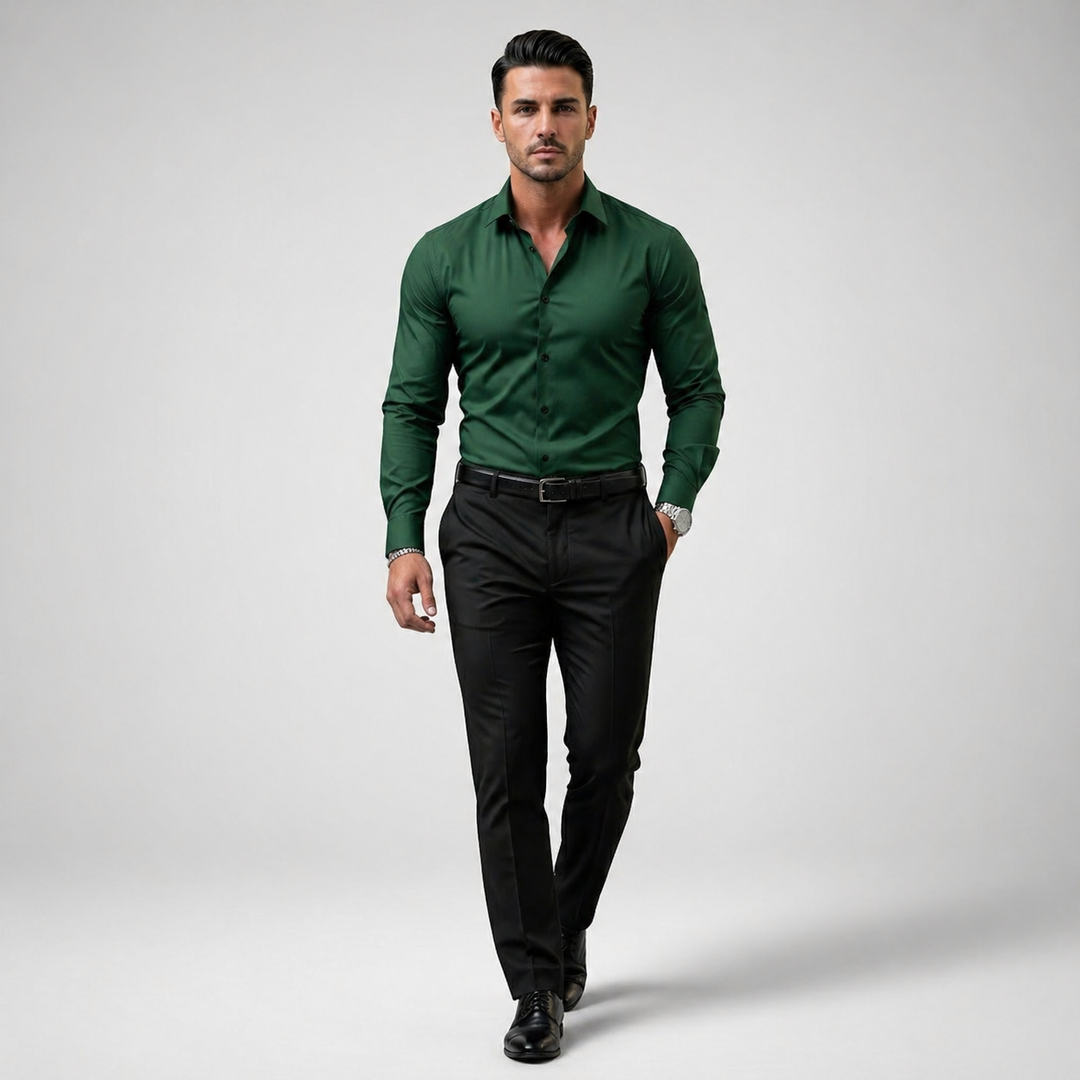 Men’s Dress Shirt Notched Collar Timeless Work-to-Evening Style