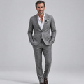 Men’s Cotton Linen Suit Slim Fit Business Casual Summer Outfit