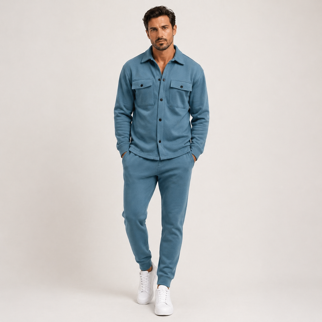 Men’s Two-Piece Cotton Ensemble – Effortless Leisurewear