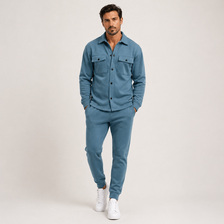 Men’s Two-Piece Cotton Ensemble – Effortless Leisurewear