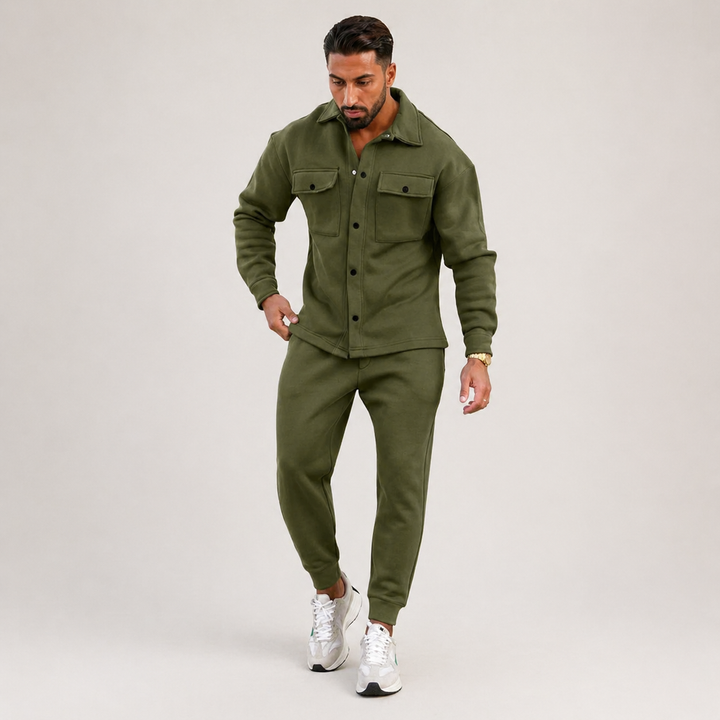 Men’s Two-Piece Cotton Ensemble – Effortless Leisurewear
