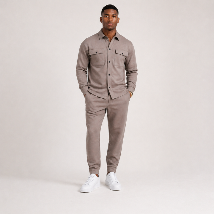 Men’s Two-Piece Cotton Ensemble – Effortless Leisurewear