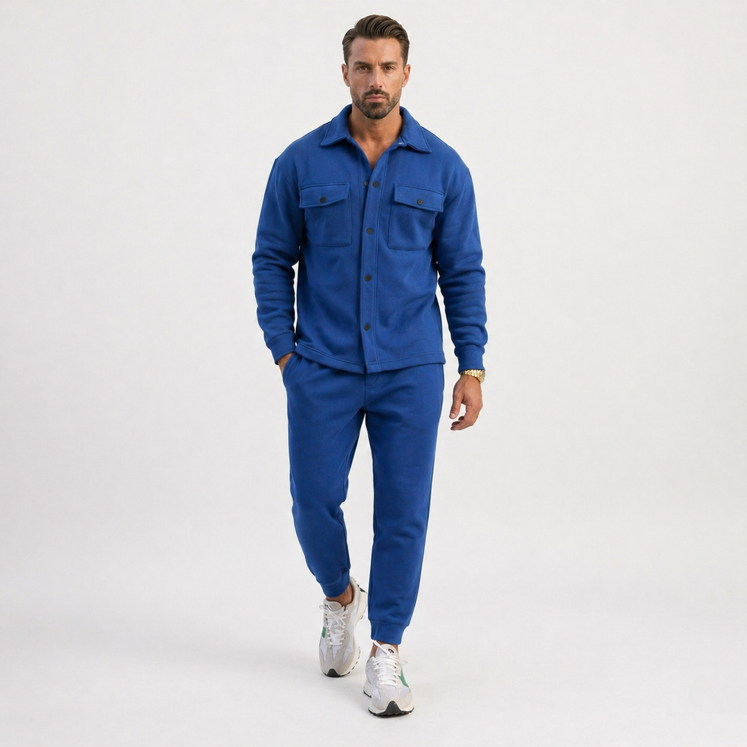 Men’s Two-Piece Cotton Ensemble – Effortless Leisurewear