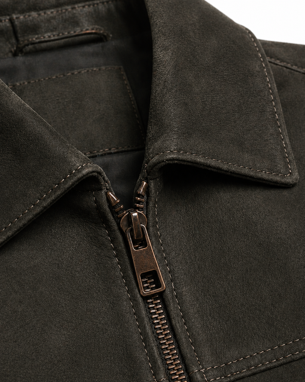 Men’s Premium Leather Jacket Zip Front Classic Casual Wear