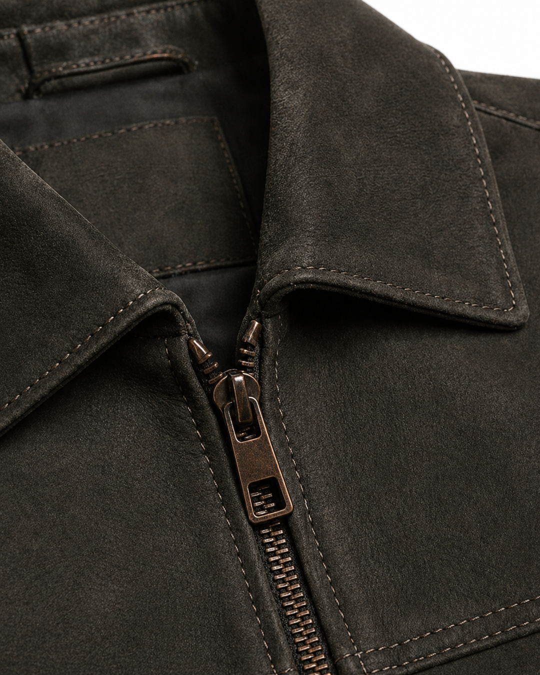 Men’s Premium Leather Jacket Zip Front Classic Casual Wear