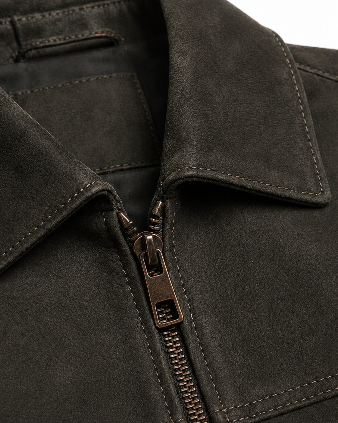 Men’s Premium Leather Jacket Zip Front Classic Casual Wear