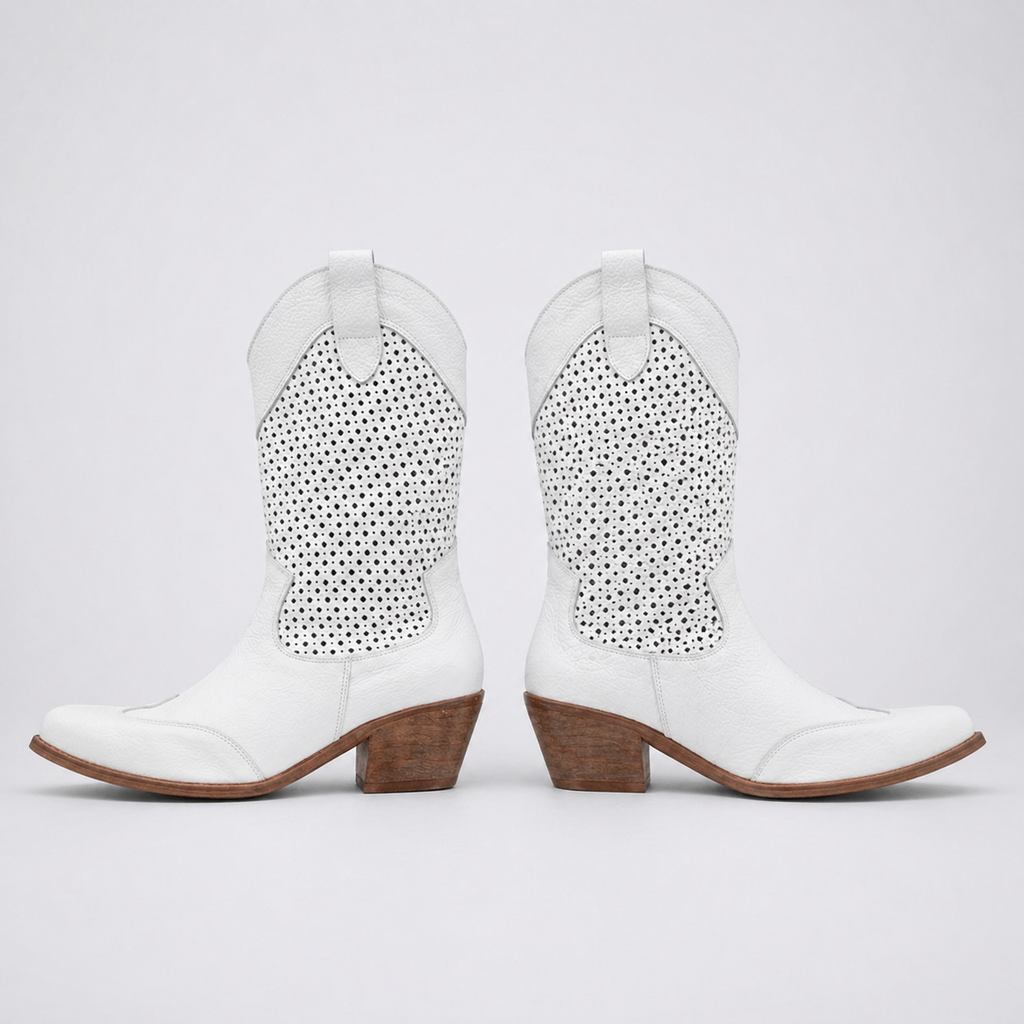 Women’s Cowboy Ankle Boots Comfortable Leather Casual Wear