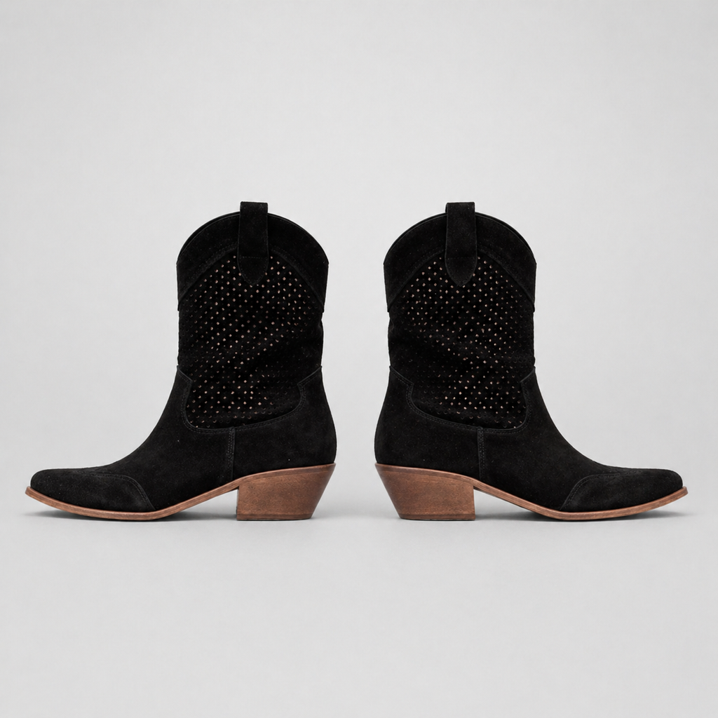 Women’s Cowboy Ankle Boots Comfortable Leather Casual Wear