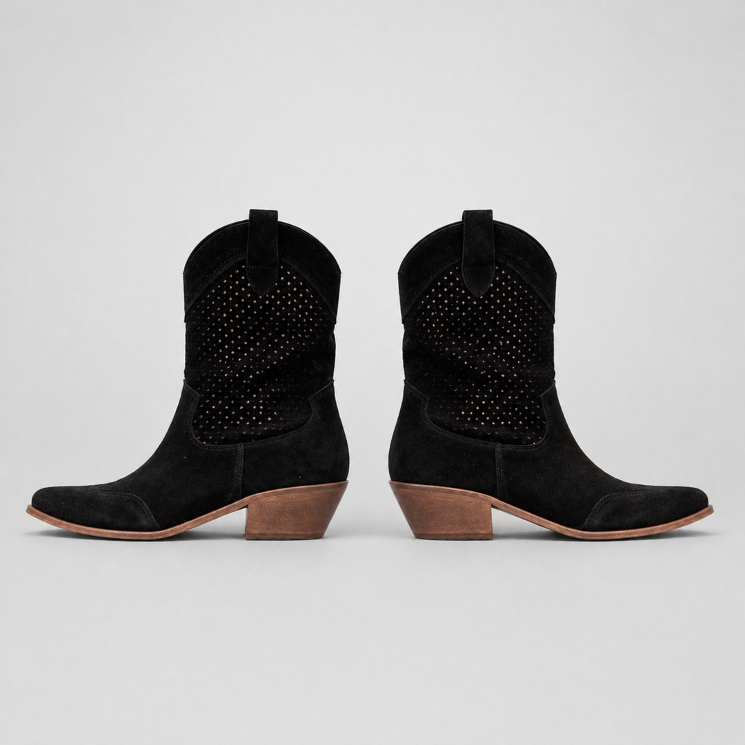 Women’s Cowboy Ankle Boots Comfortable Leather Casual Wear