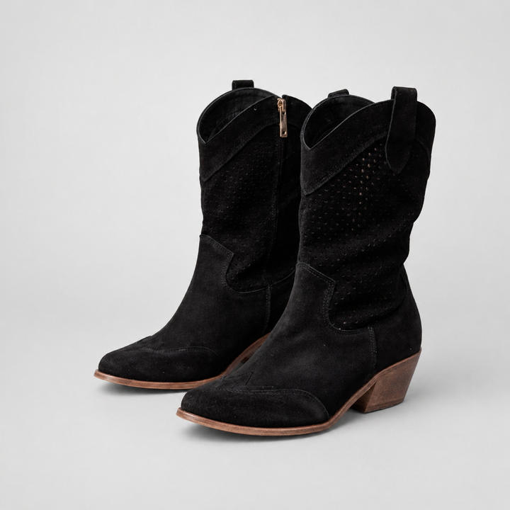 Women’s Cowboy Ankle Boots Comfortable Leather Casual Wear