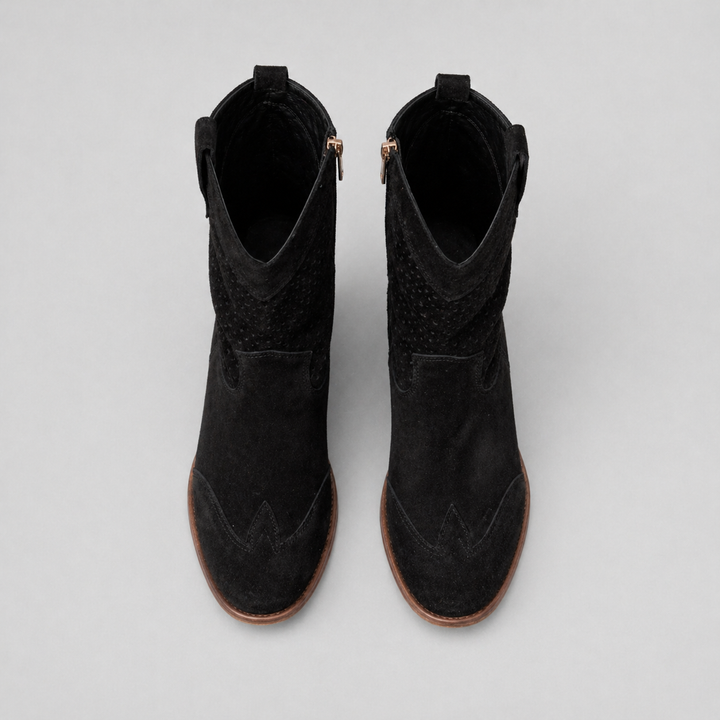 Women’s Cowboy Ankle Boots Comfortable Leather Casual Wear