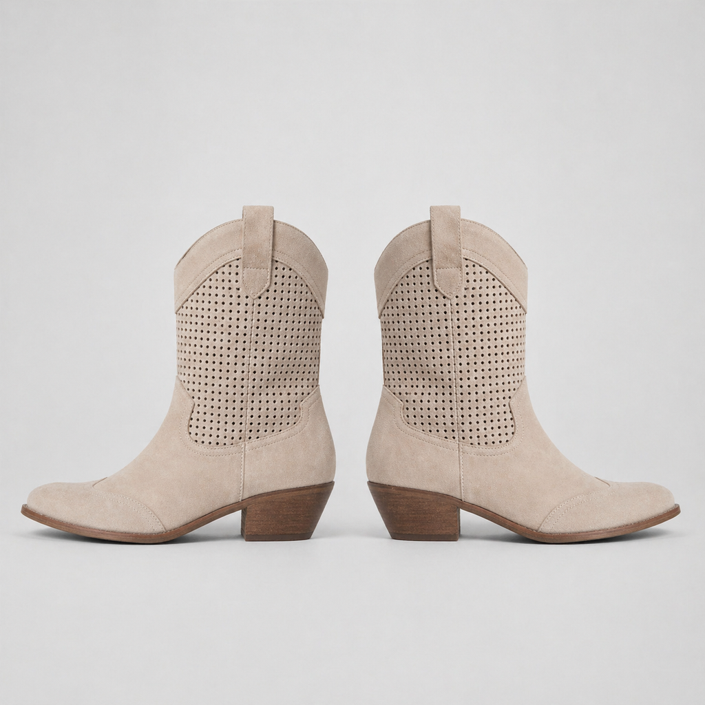 Women’s Cowboy Ankle Boots Comfortable Leather Casual Wear