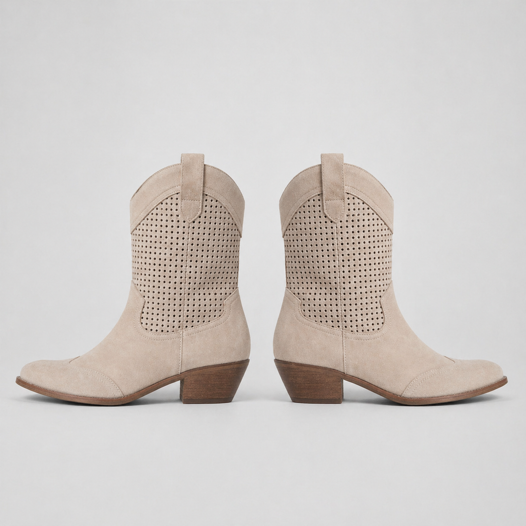 Women’s Cowboy Ankle Boots Comfortable Leather Casual Wear