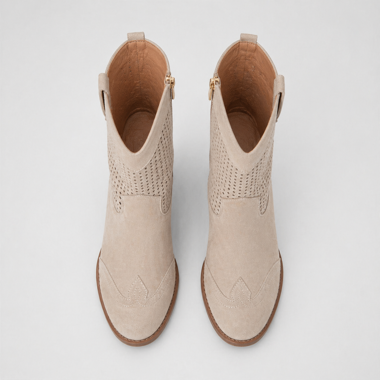 Women’s Cowboy Ankle Boots Comfortable Leather Casual Wear