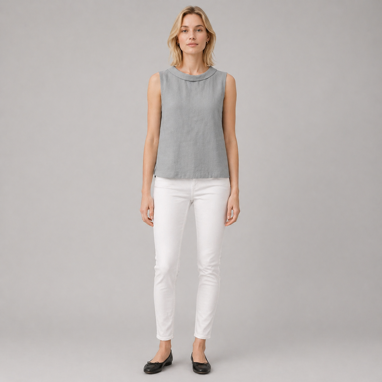 Women’s Elegant Sleeveless Blouse Minimalist Summer Outfit