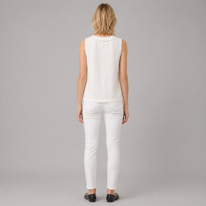 Women’s Elegant Sleeveless Blouse Minimalist Summer Outfit