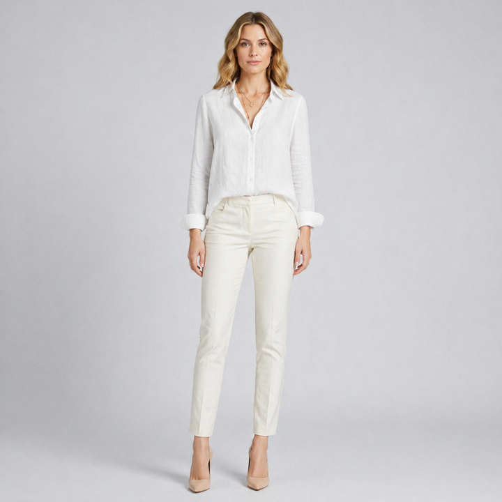 Women’s Linen Button-Down Blouse – Relaxed Elegance