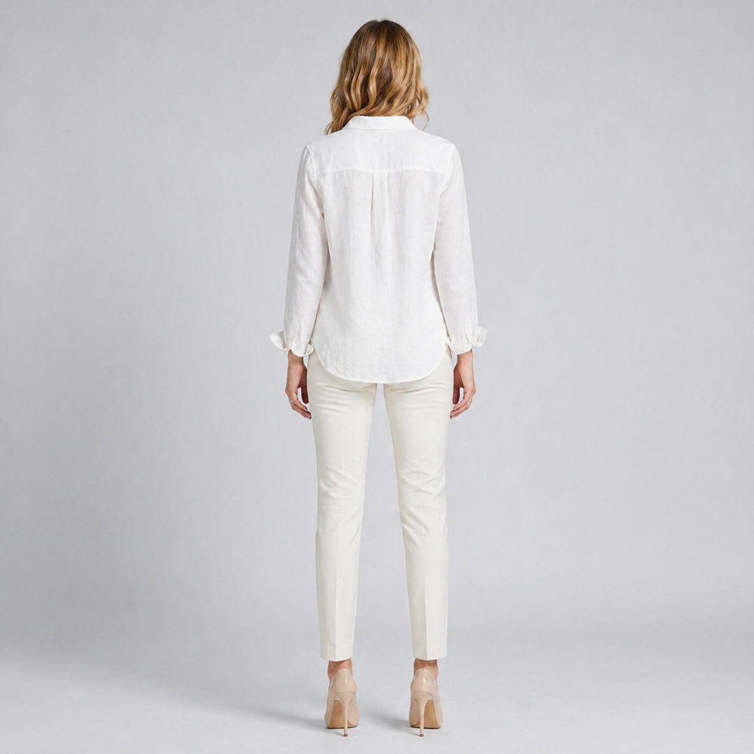 Women’s Linen Button-Down Blouse – Relaxed Elegance