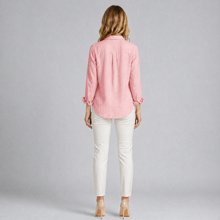 Women’s Linen Button-Down Blouse – Relaxed Elegance