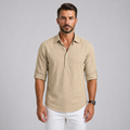 Men’s Linen Polo Shirt for Summer Breathable Lightweight Fit