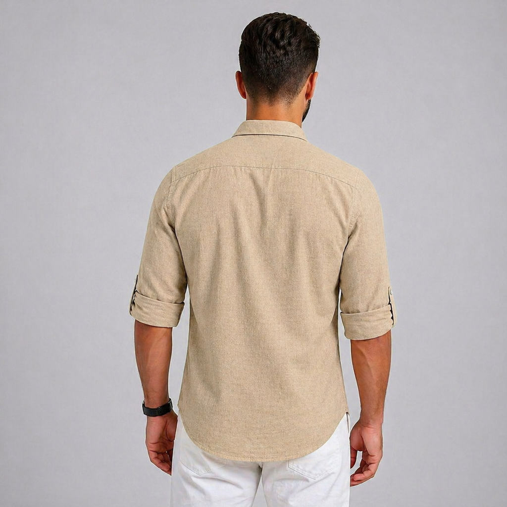 Men’s Linen Polo Shirt for Summer Breathable Lightweight Fit
