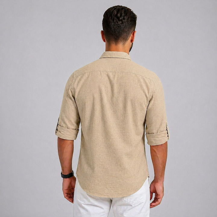 Men’s Linen Polo Shirt for Summer Breathable Lightweight Fit
