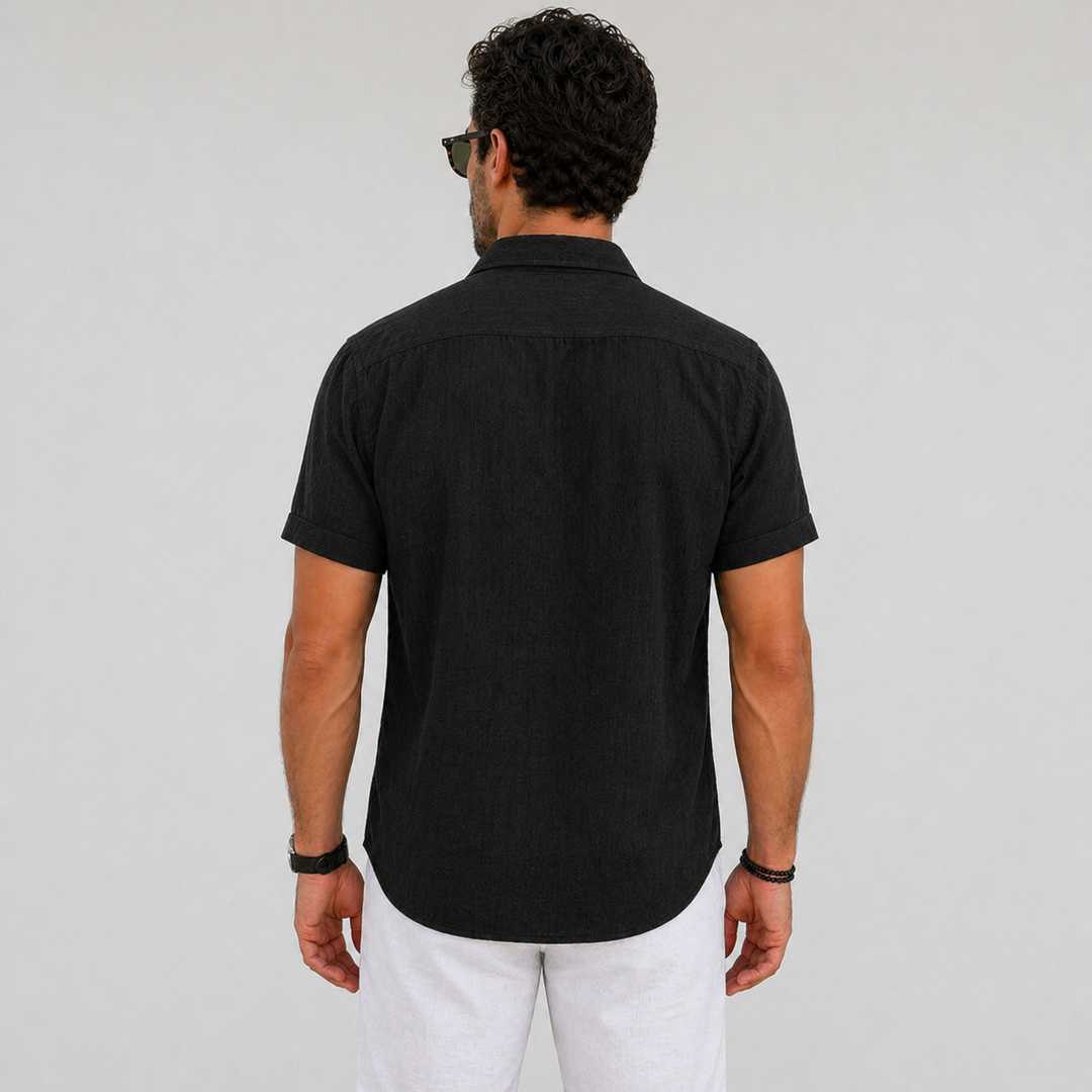 Men’s Lightweight Linen Shirt Short Sleeve Summer Casual Wear