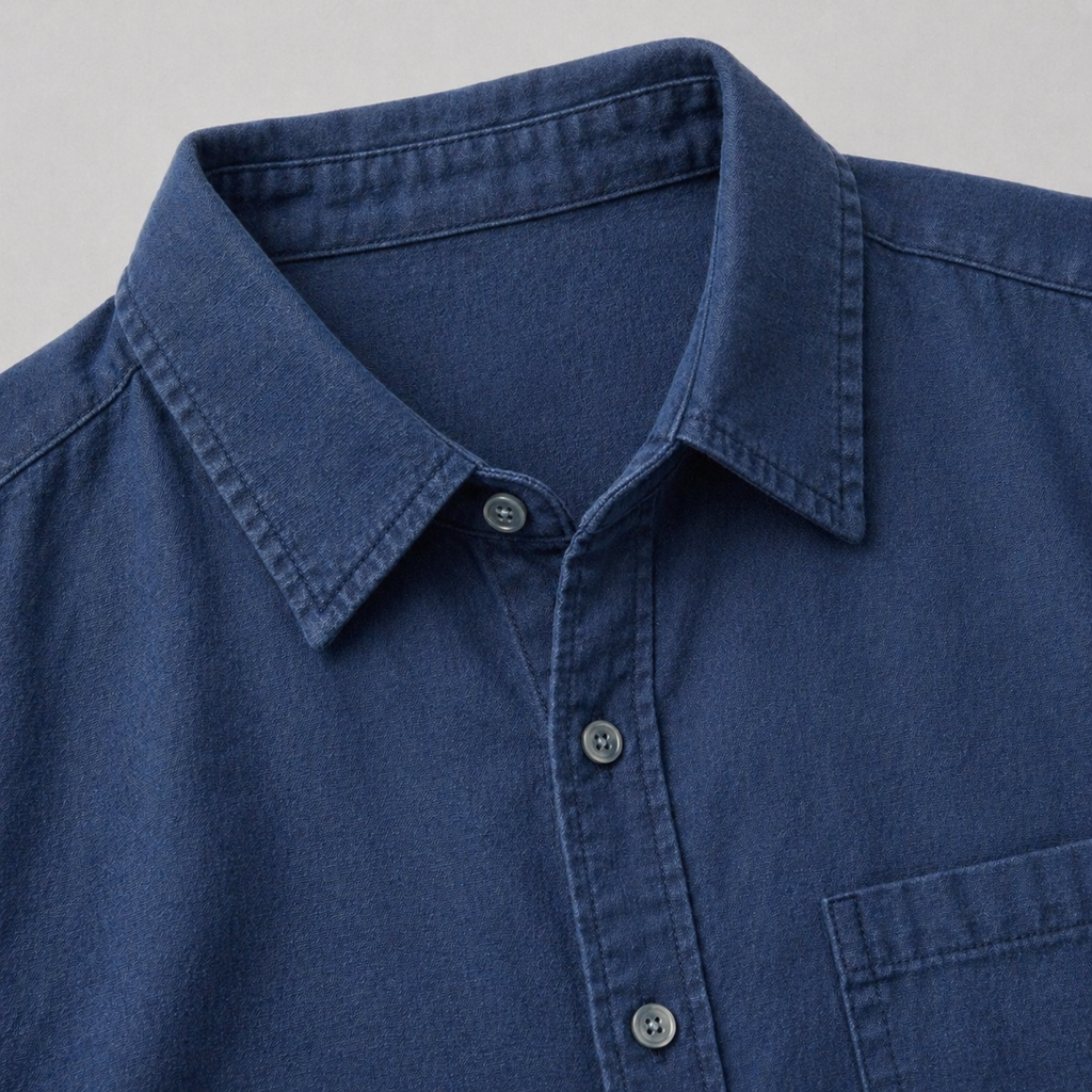 Men’s Durable Denim Shirt Long Sleeve Everyday Casual Wear