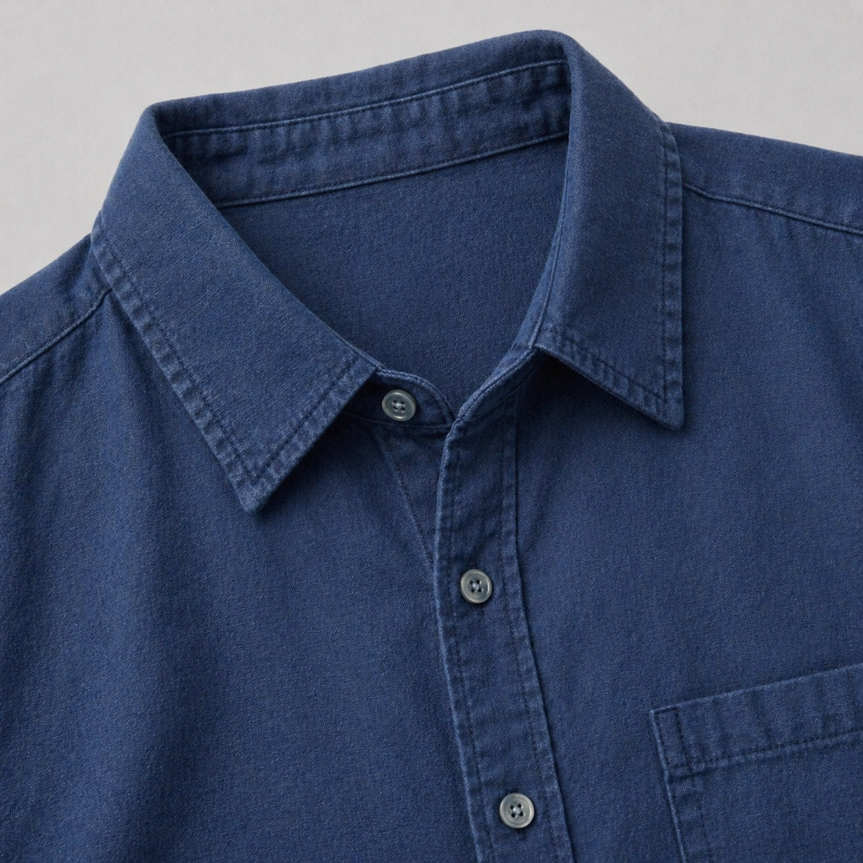 Men’s Durable Denim Shirt Long Sleeve Everyday Casual Wear