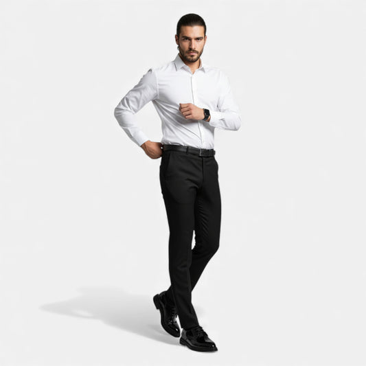Elorainemode | Men’s Glossy Leather Pointed Oxford – Classic Executive Shine