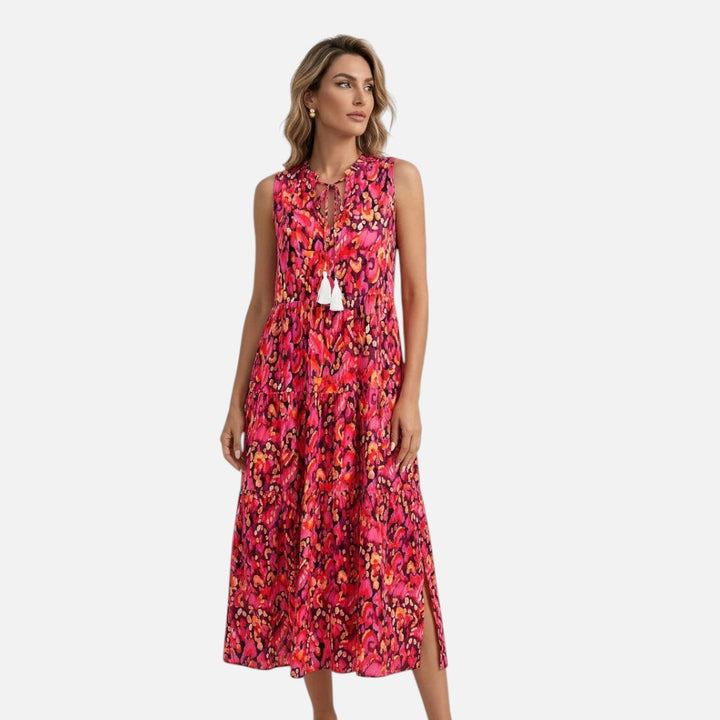 Women’s Sleeveless Maxi Dress – Bohemian Summer Flow
