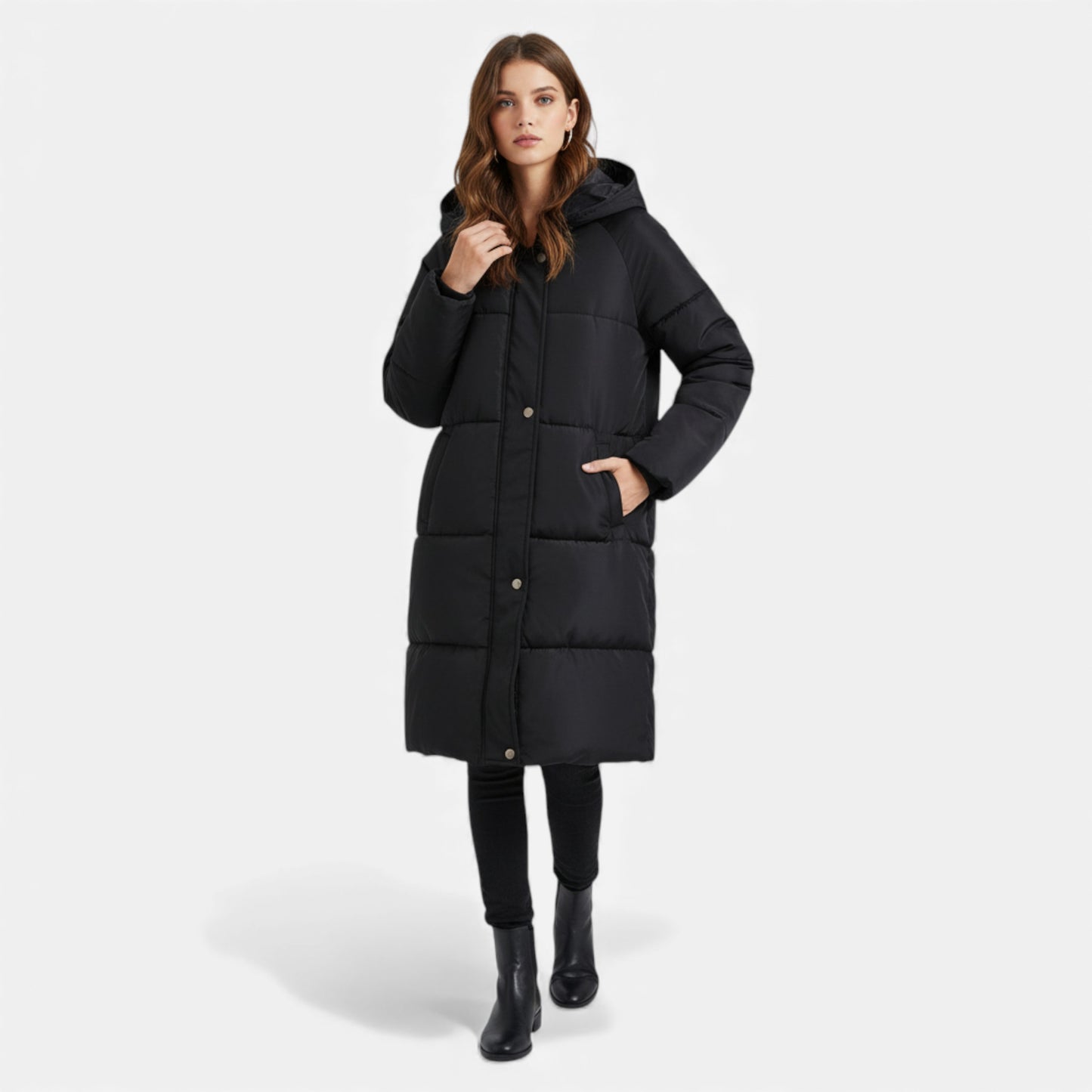Elorainemode | Women’s Hooded Overcoat – Gentle Manor Warmth