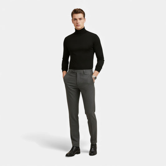Elorainemode | Men’s Turtleneck Jumper – Elegant Slim Fit