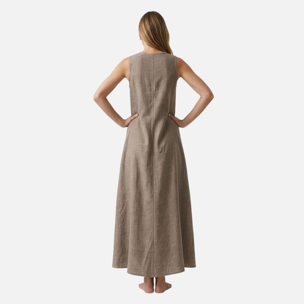 Women’s Sleeveless Maxi Dress – Lightweight A-Line Flow