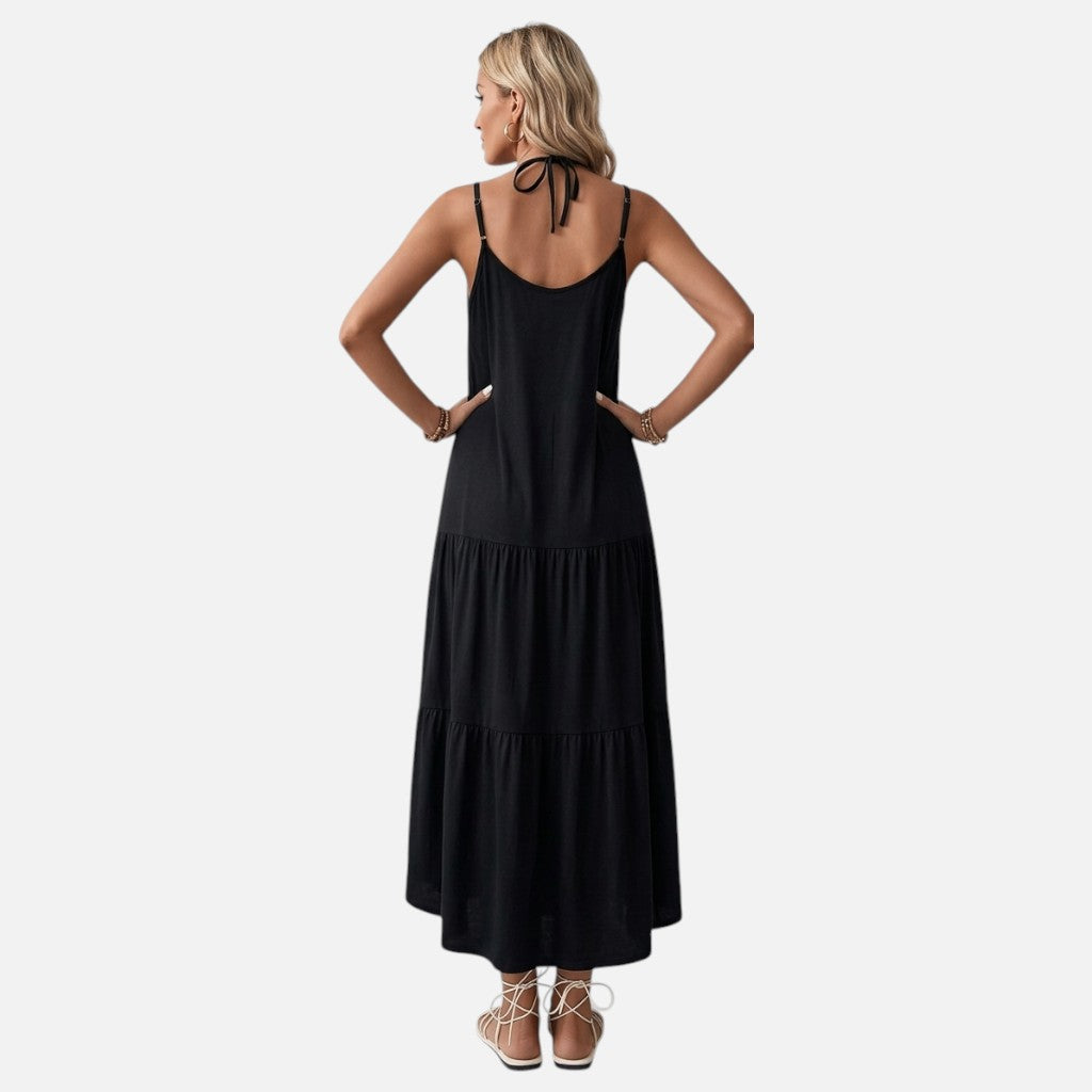 Women’s Suspender Maxi Dress – Minimalist Elegance