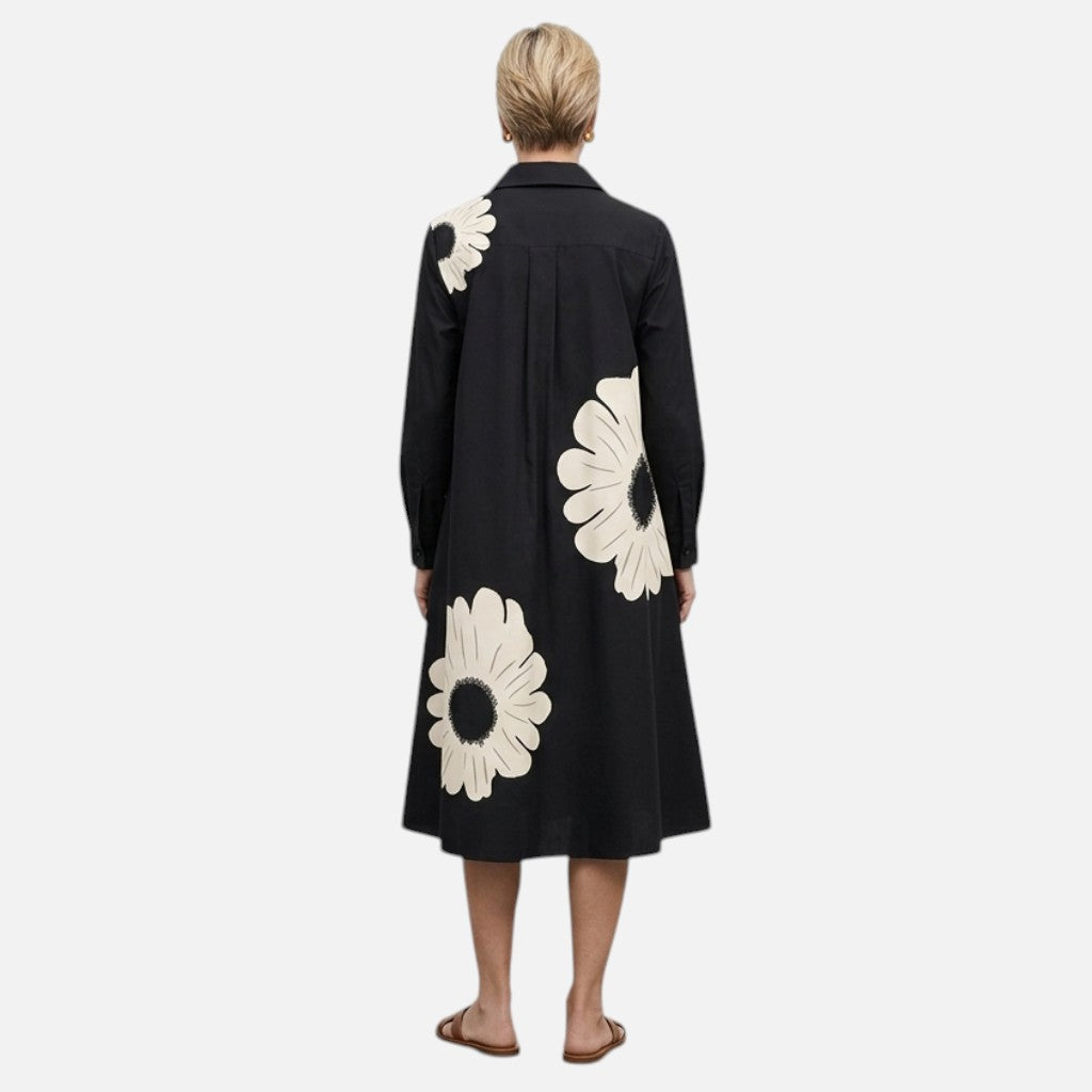 Women’s Long Shirt Dress – Minimalist Commuter Elegance