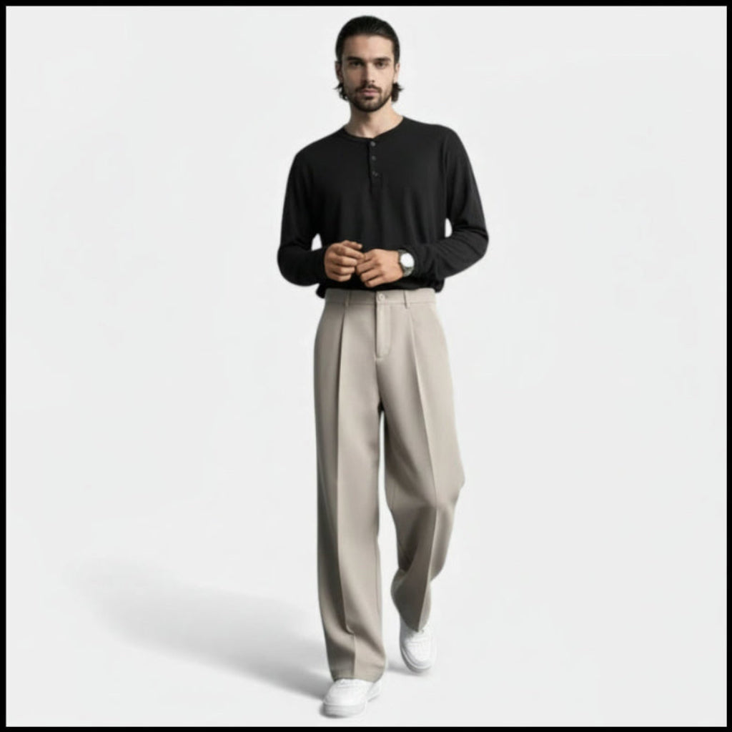 Elorainemode | Men’s Relaxed Straight Trousers – Ivy League Leisure