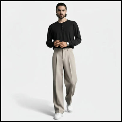 Elorainemode | Men’s Relaxed Straight Trousers – Ivy League Leisure
