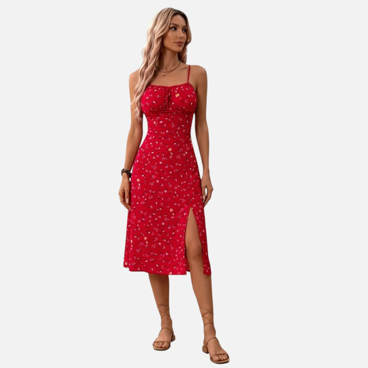 Women’s Floral Split Maxi Dress – Summer Elegance