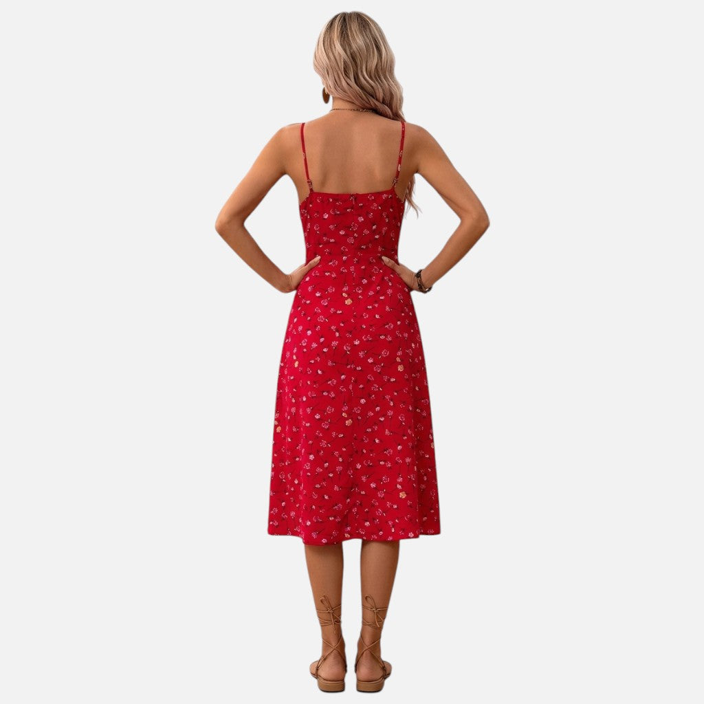Women’s Floral Split Maxi Dress – Summer Elegance