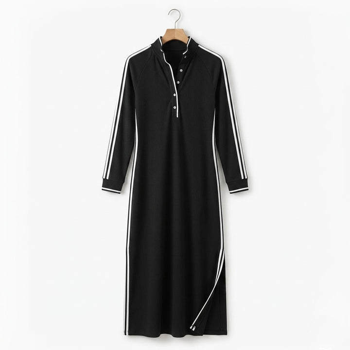 Women’s Button-Down Collar Maxi Dress – Refined Minimalism