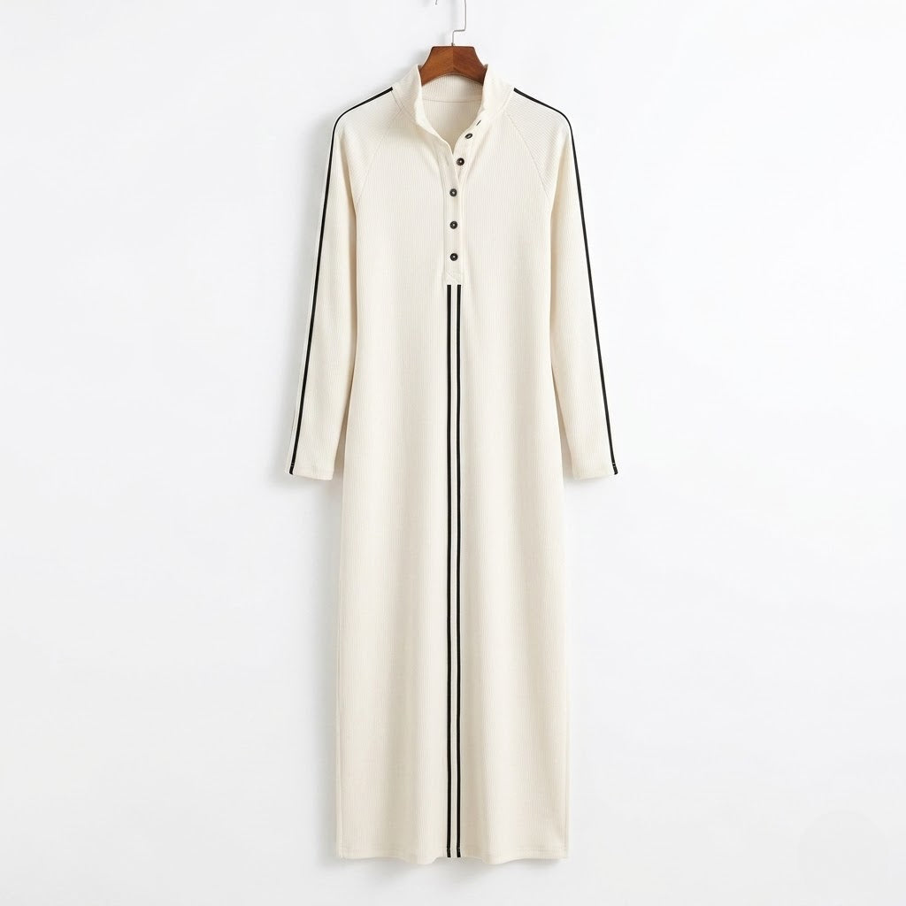 Women’s Button-Down Collar Maxi Dress – Refined Minimalism