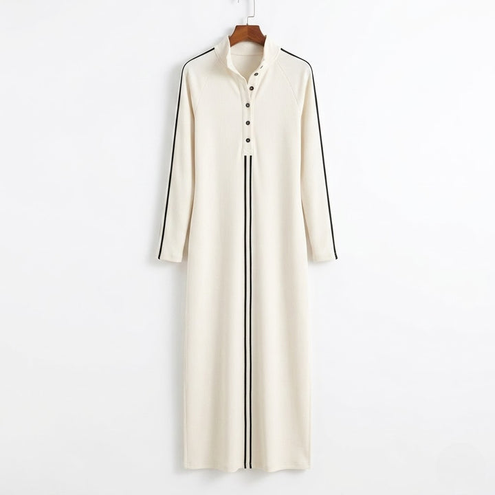 Women’s Button-Down Collar Maxi Dress – Refined Minimalism