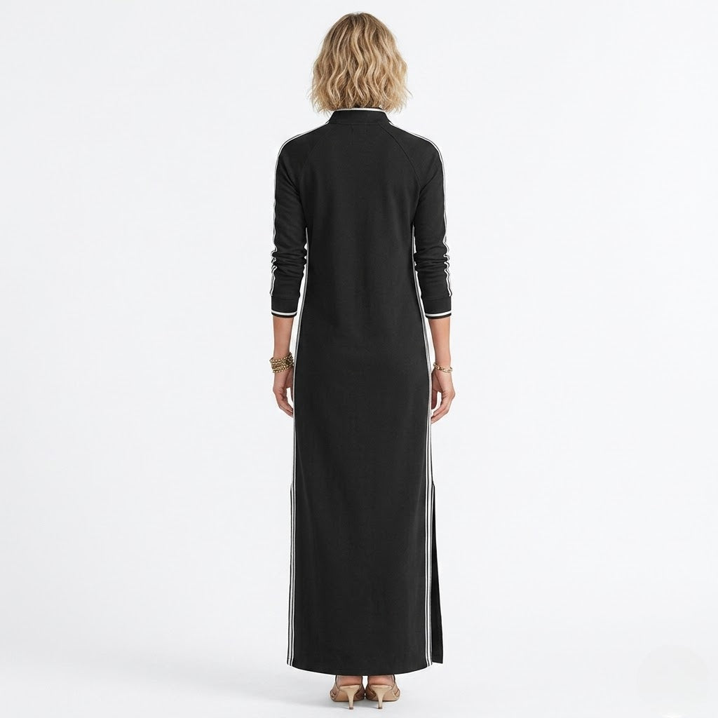 Women’s Button-Down Collar Maxi Dress – Refined Minimalism